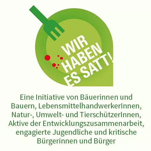 Logo der Initiative "Wir haben es satt!"